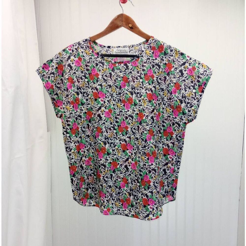 Vintage California connections short sleeve blouse. size L 14/16